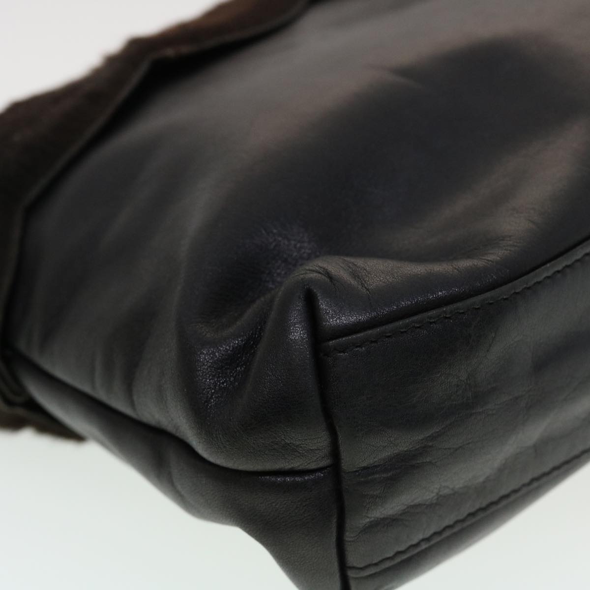 FENDI Clutch Bag Leather Black fm2351