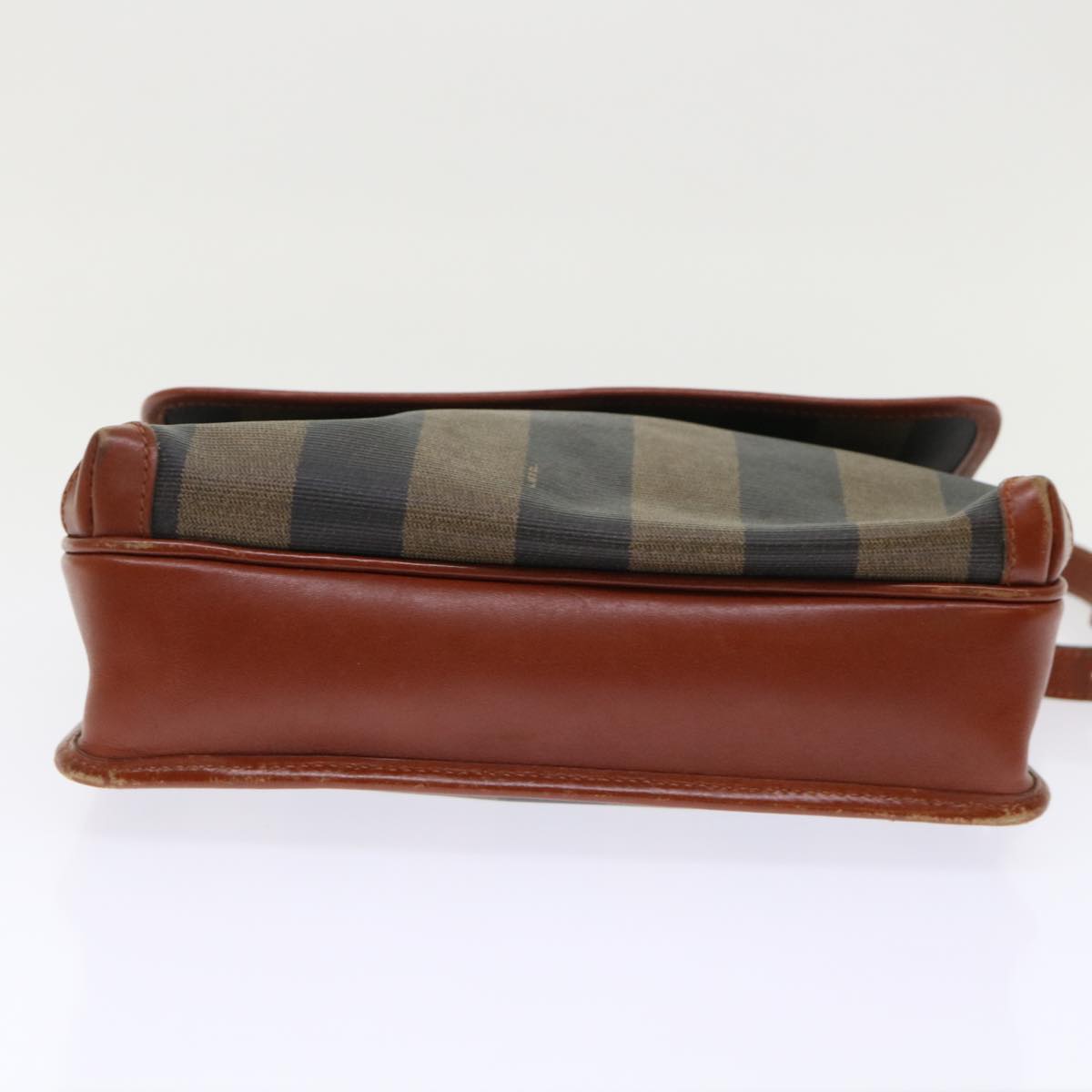FENDI Pecan Canvas Shoulder Bag Black Brown fm2527