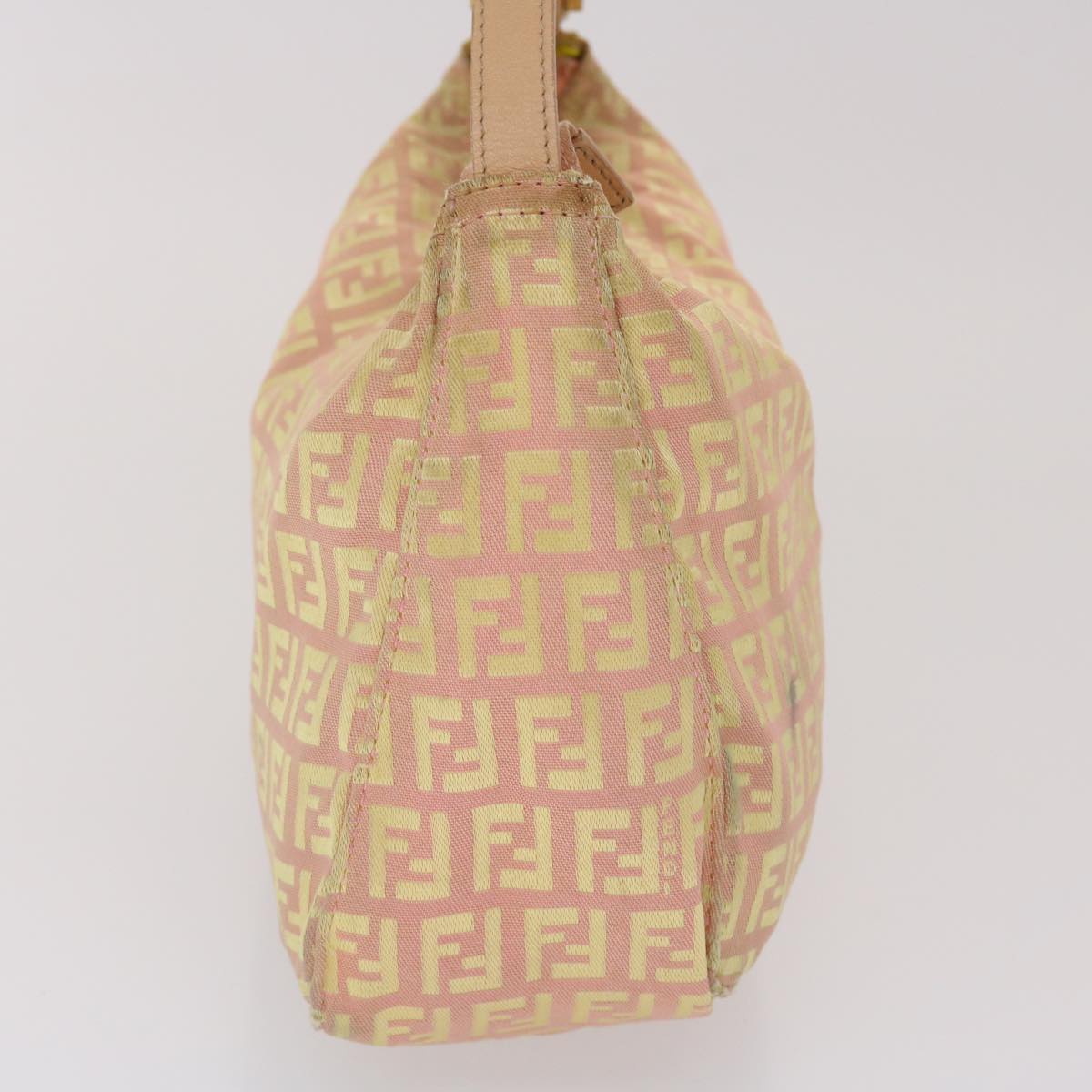 FENDI Zucchino Canvas Hand Bag Pink Gold fm2528