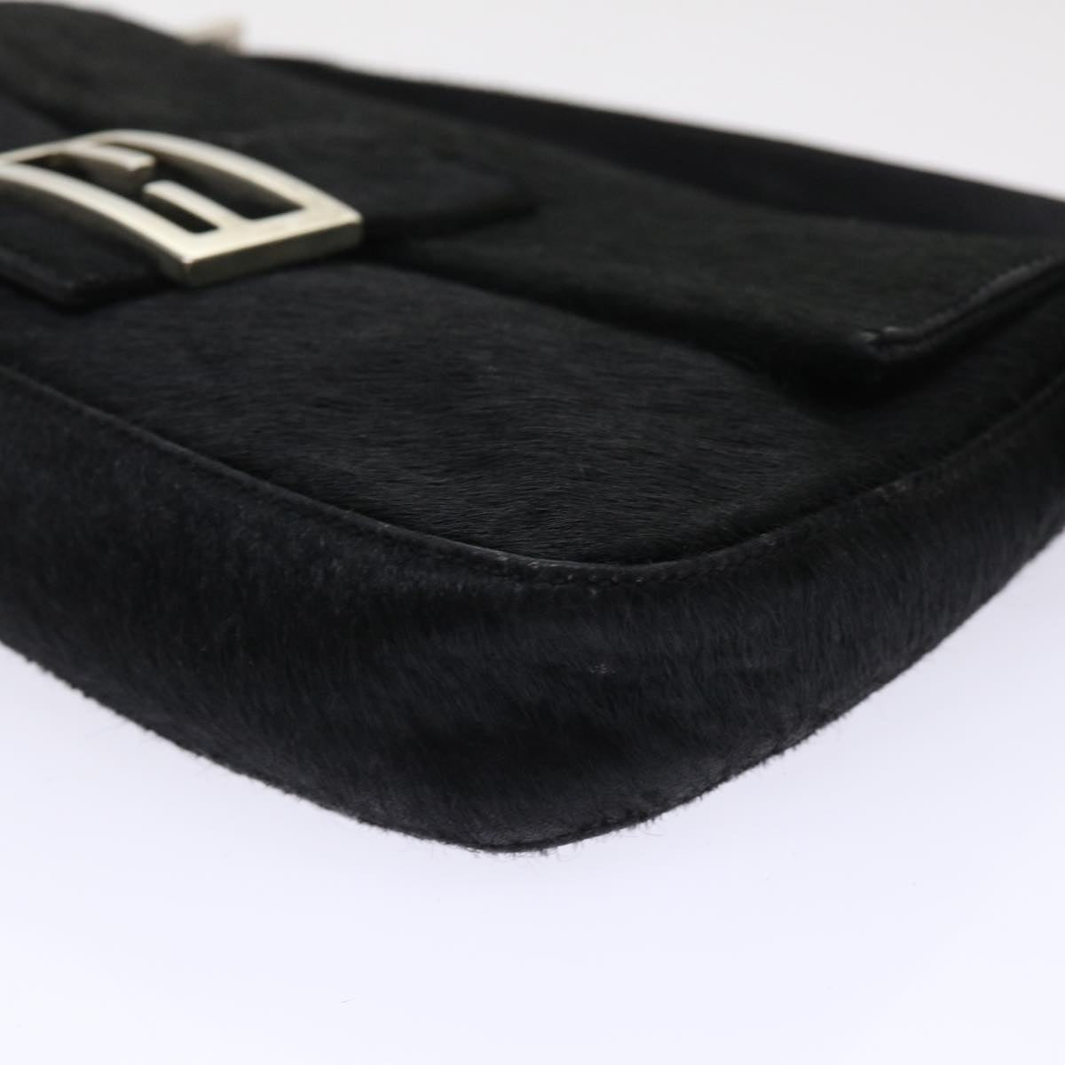 FENDI Mamma Baguette Shoulder Bag Harako leather Black fm2535