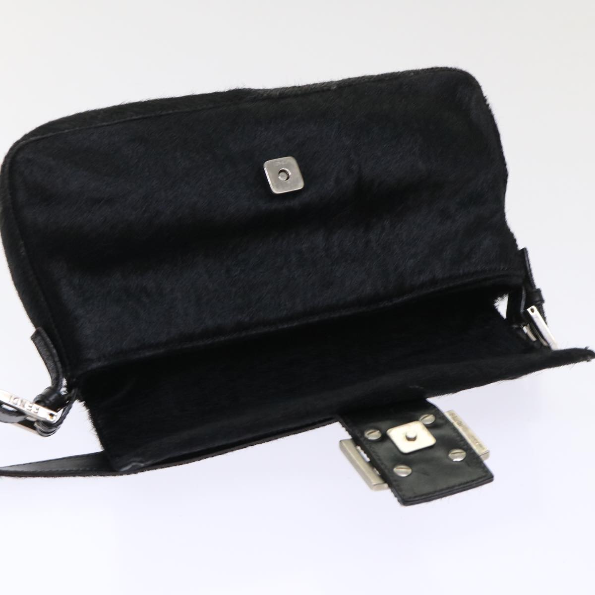 FENDI Mamma Baguette Shoulder Bag Harako leather Black fm2535