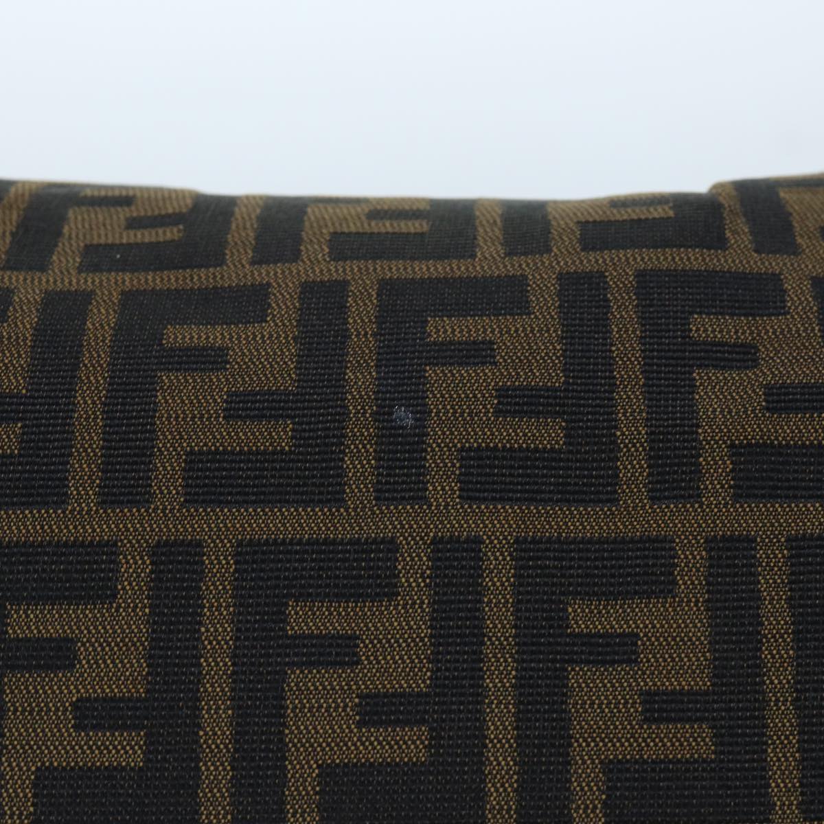 FENDI Zucca Canvas Shoulder Bag Leather Black Brown fm2602