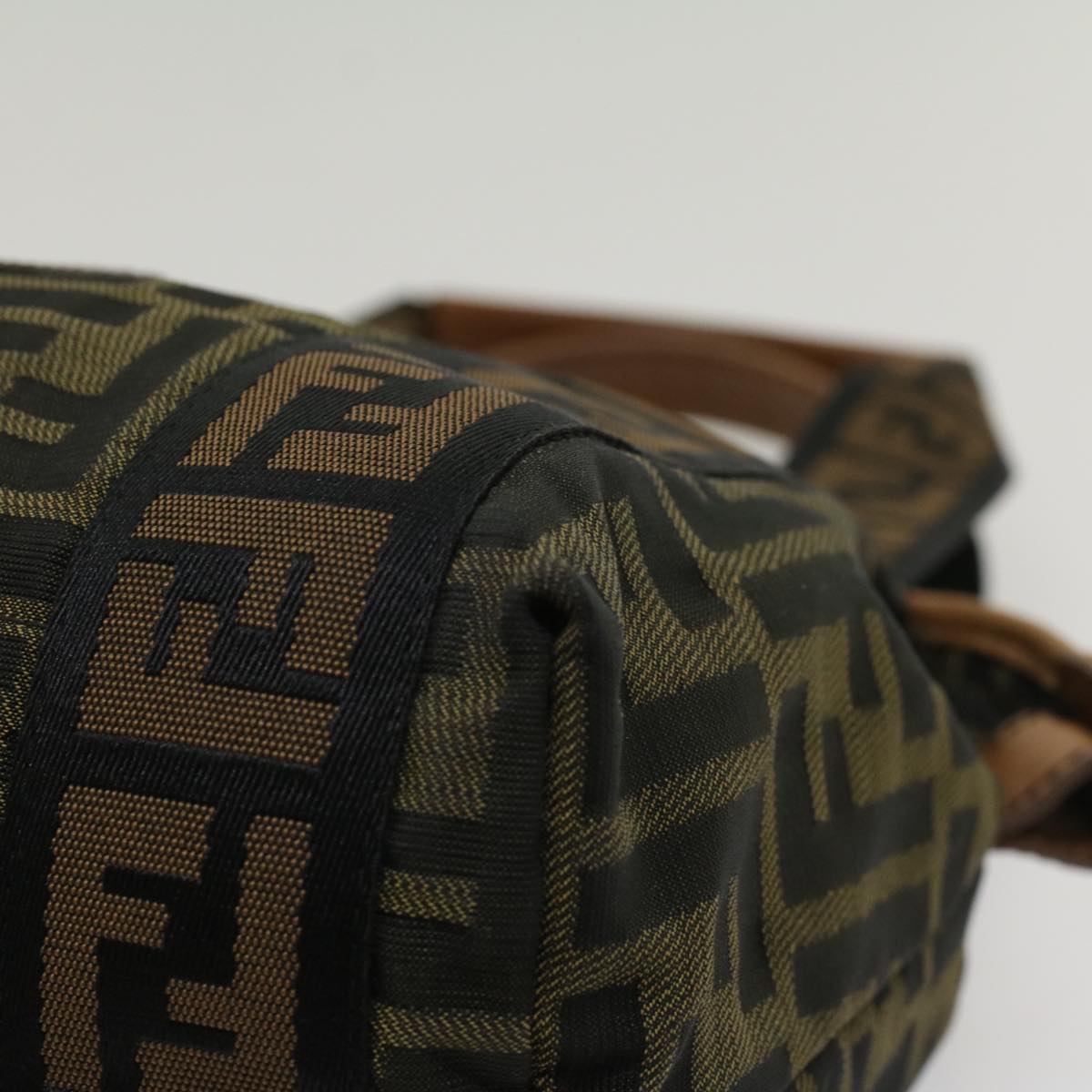 FENDI Zucca Canvas Hand Bag Black Brown fm2664