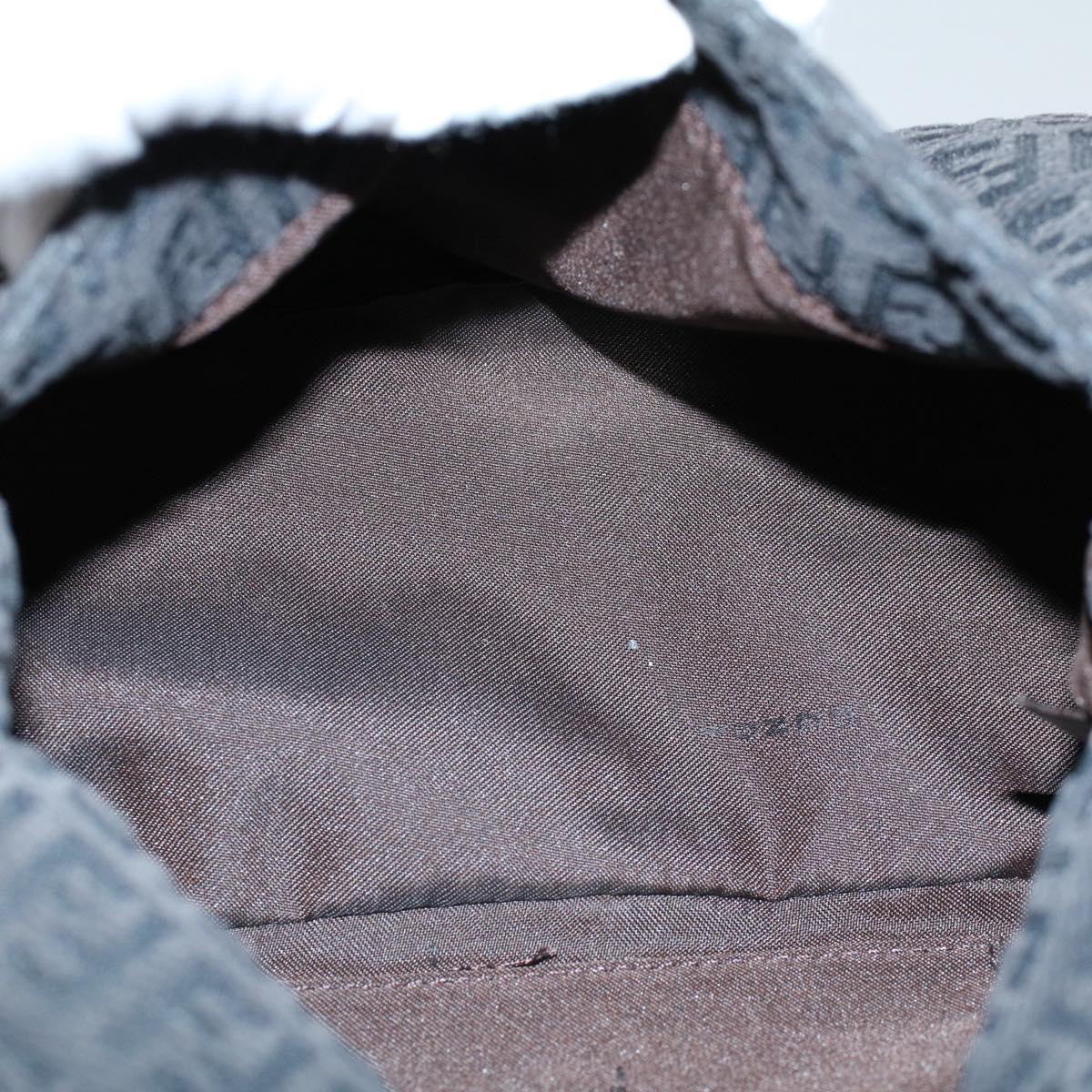 FENDI Zucchino Canvas Mamma Baguette Shoulder Bag Gray fm2754