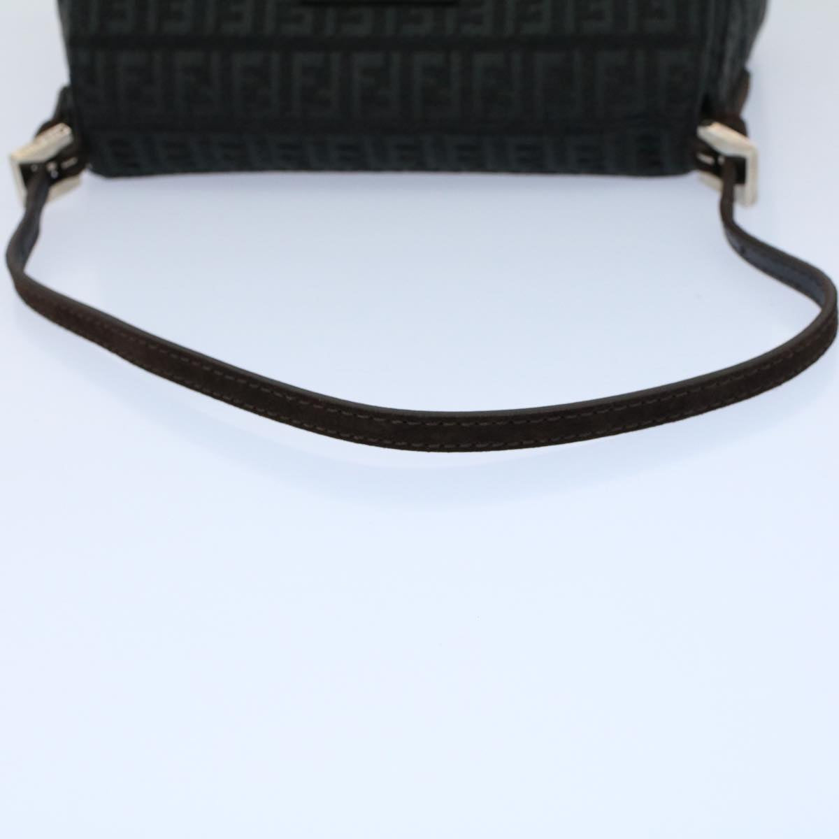 FENDI Zucchino Canvas Mamma Baguette Shoulder Bag Gray fm2754