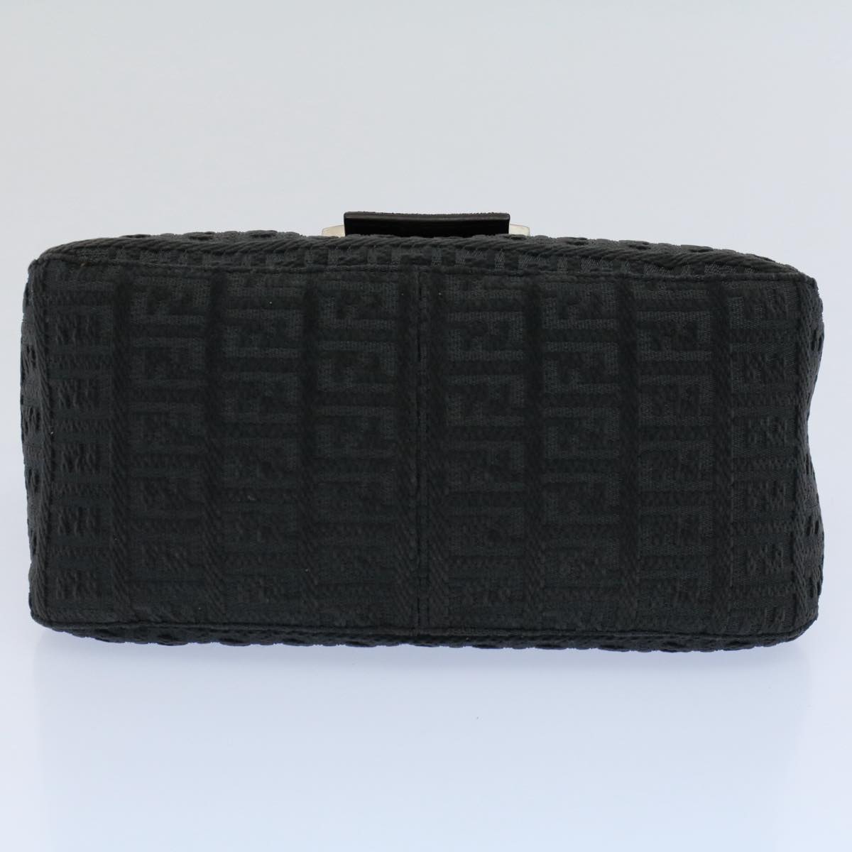 FENDI Zucchino Canvas Mamma Baguette Shoulder Bag Gray fm2754