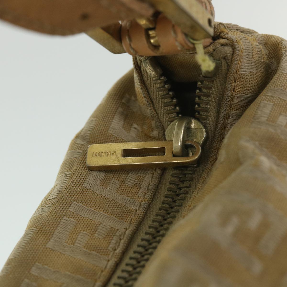 FENDI Zucchino Canvas Pouch Beige fm2756