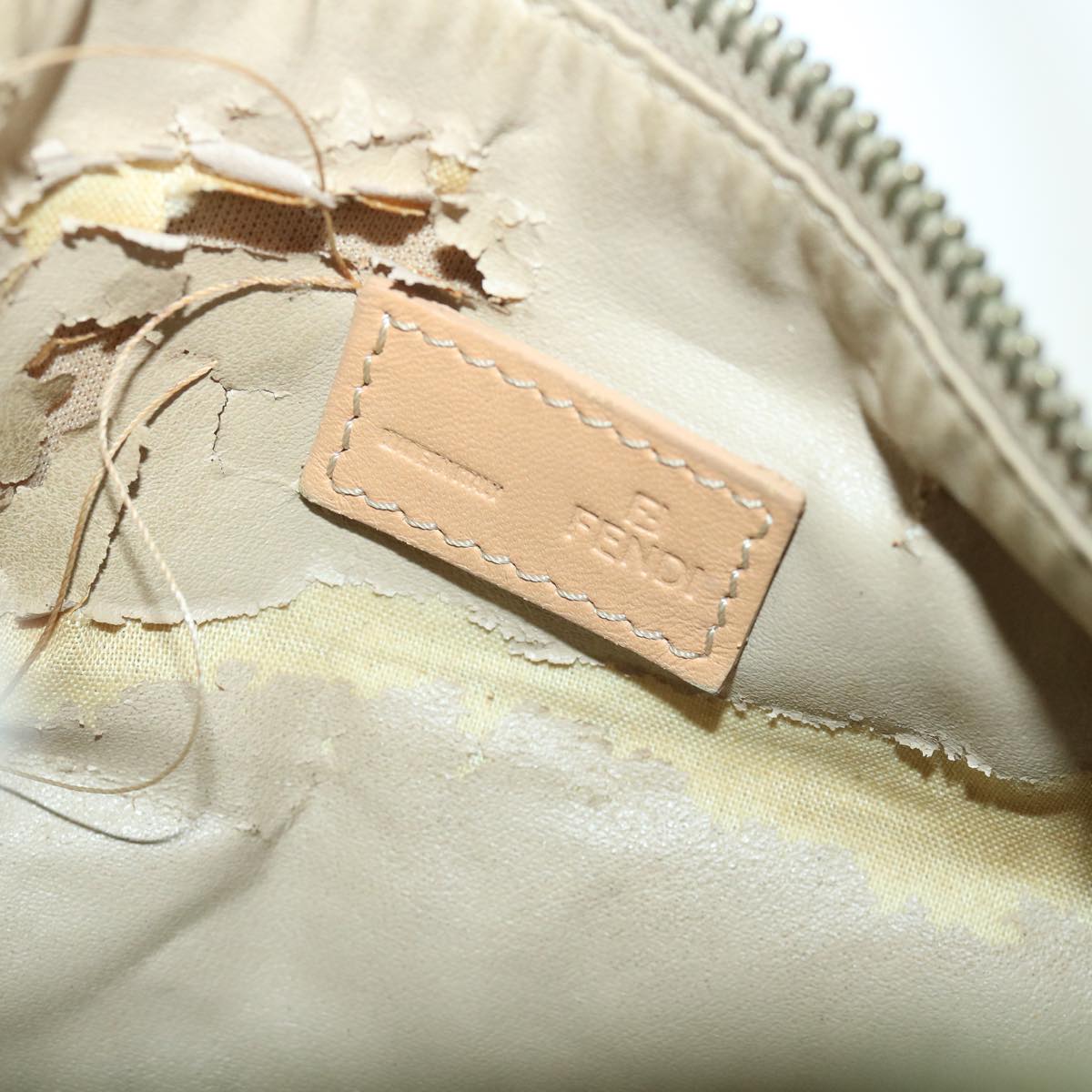 FENDI Zucchino Canvas Pouch Beige fm2756