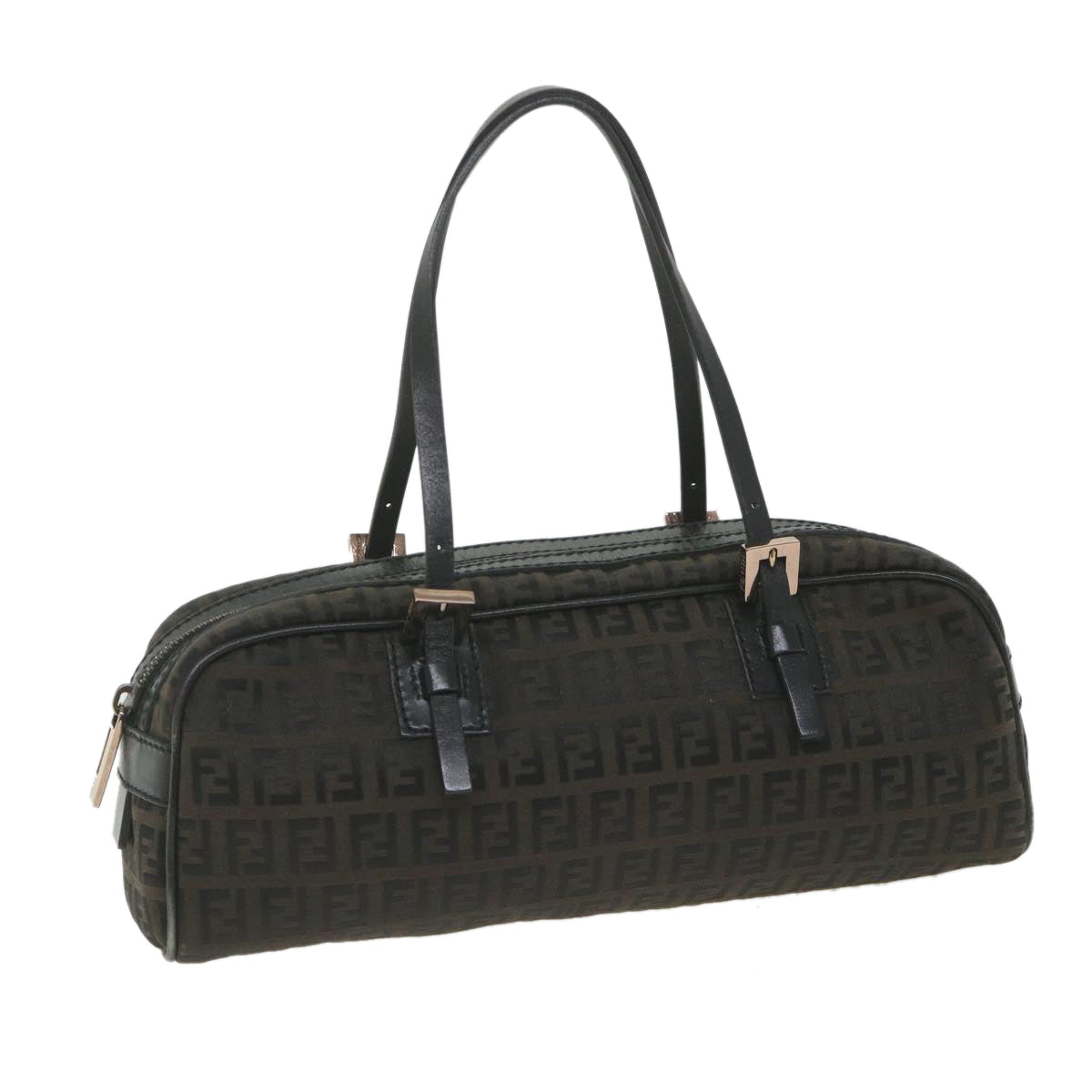 FENDI Zucchino Canvas Hand Bag Black fm2914