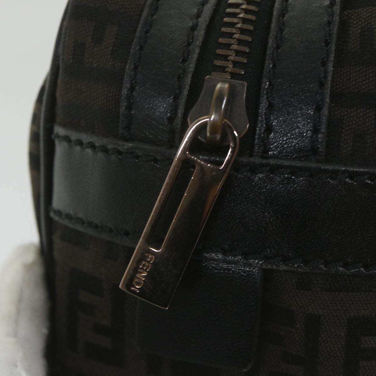 FENDI Zucchino Canvas Hand Bag Black fm2914