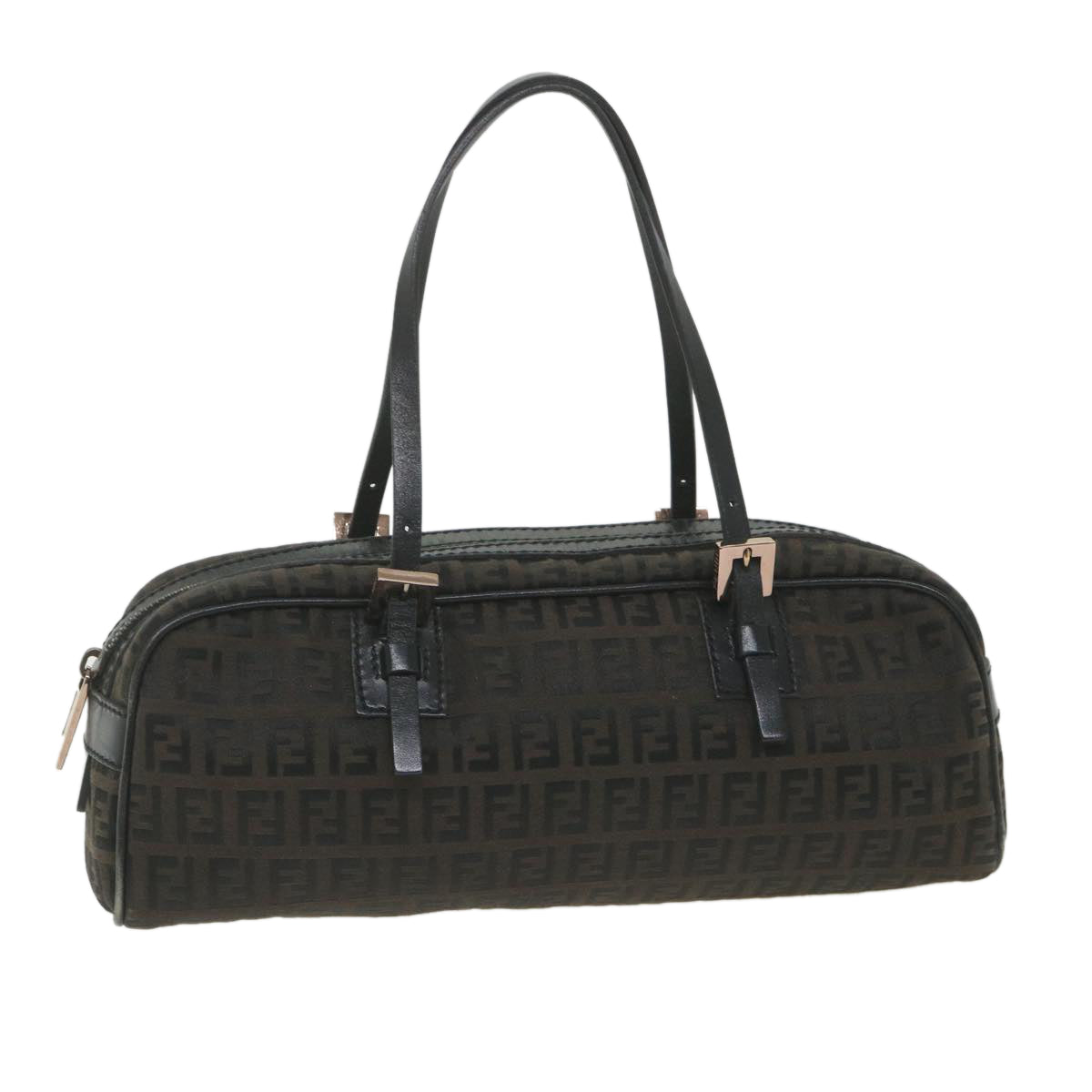 FENDI Zucchino Canvas Hand Bag Black fm2914