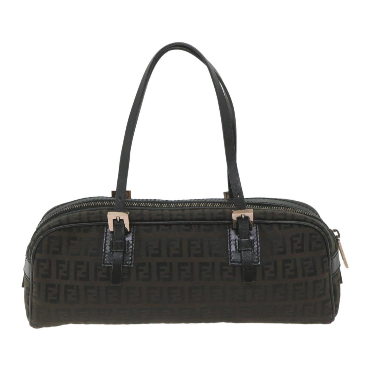 FENDI Zucchino Canvas Hand Bag Black fm2914