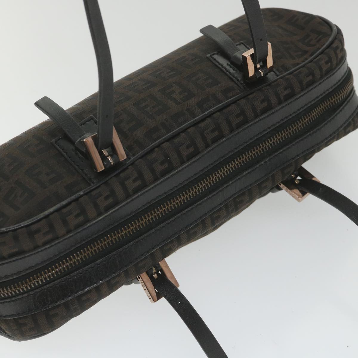 FENDI Zucchino Canvas Hand Bag Black fm2914