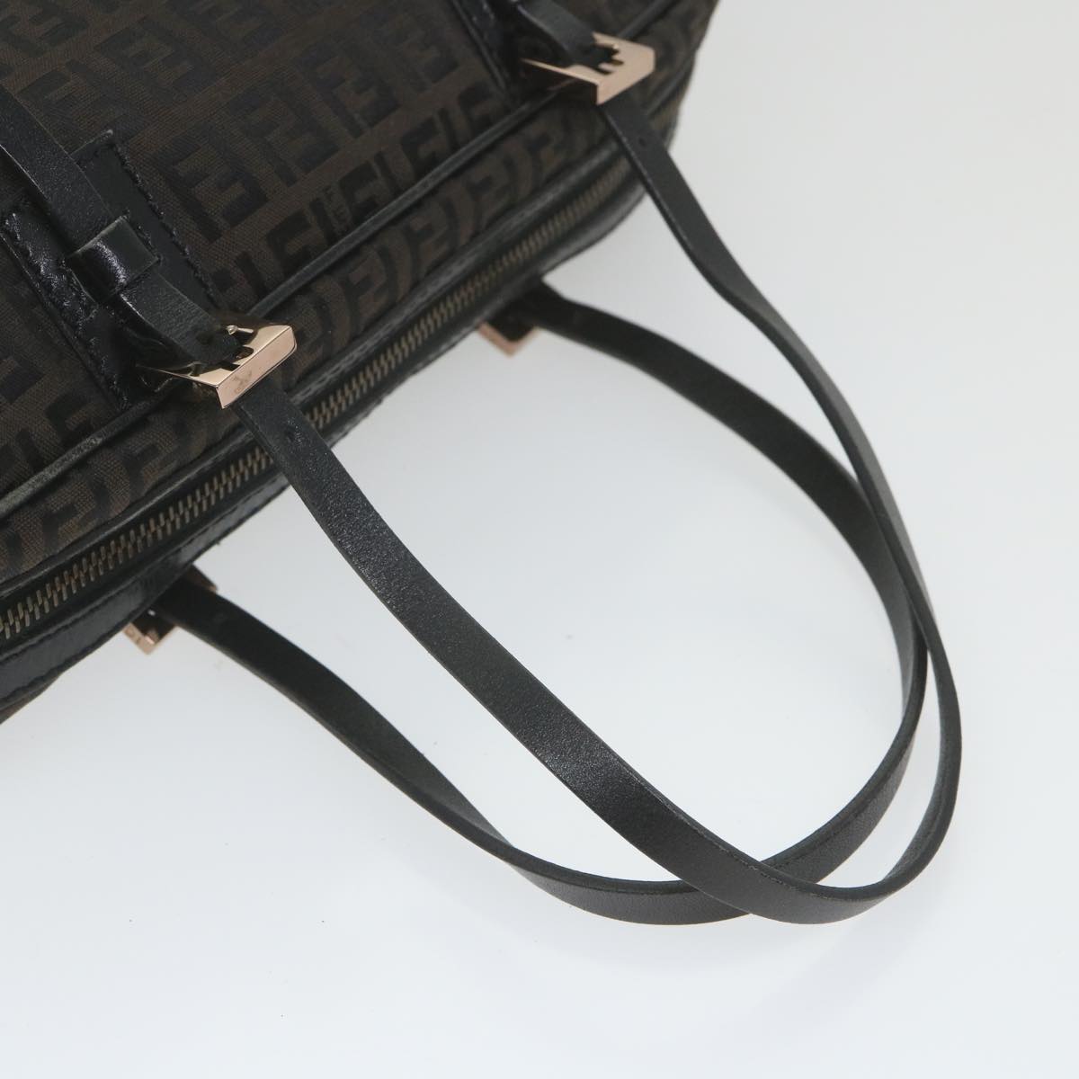 FENDI Zucchino Canvas Hand Bag Black fm2914