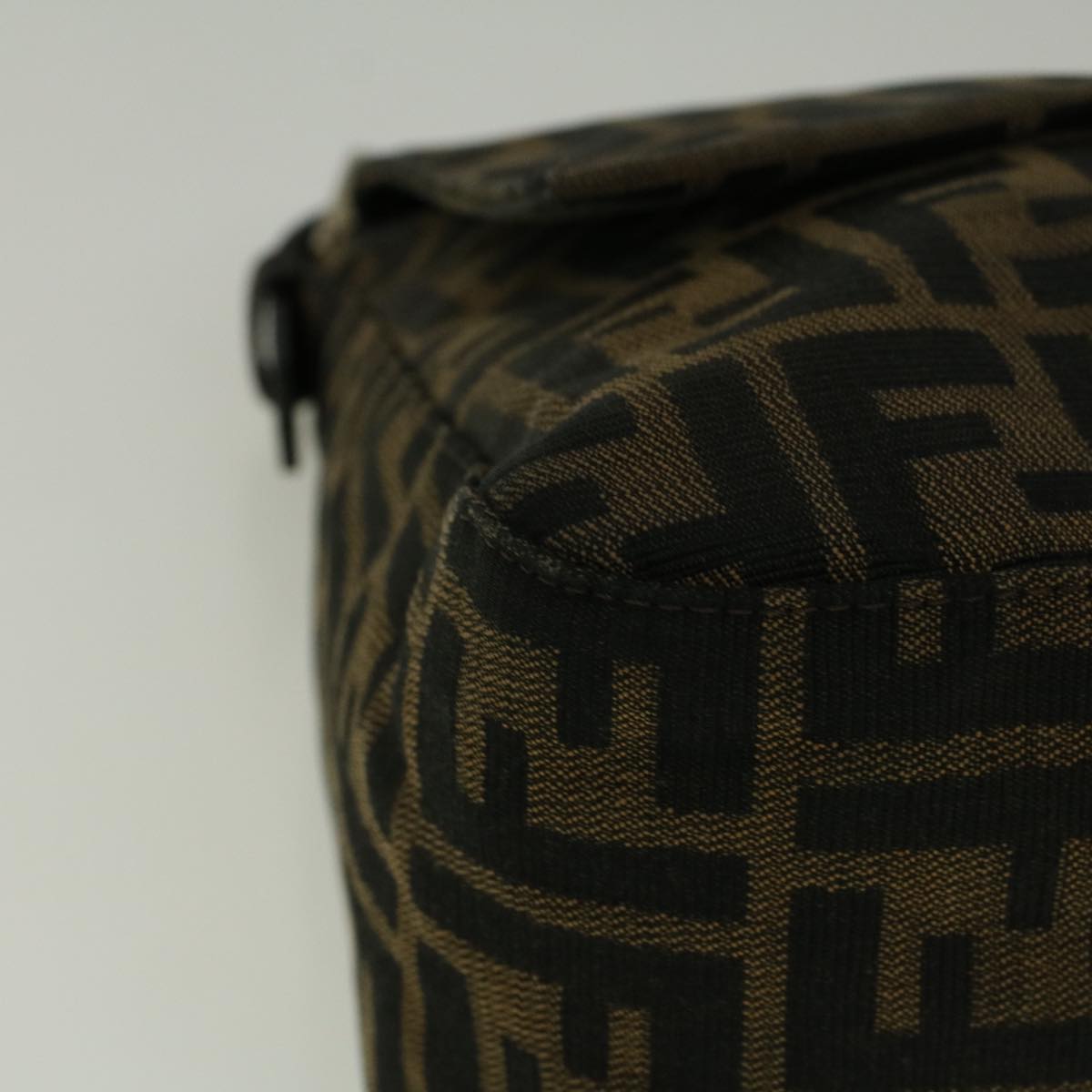 FENDI Zucca Canvas Mamma Baguette Shoulder Bag Brown fm2915
