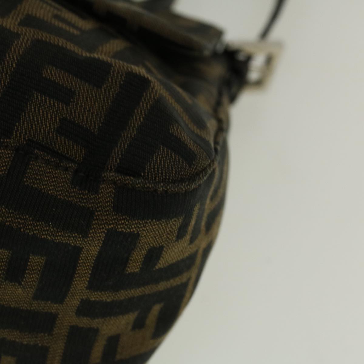 FENDI Zucca Canvas Mamma Baguette Shoulder Bag Brown fm2915