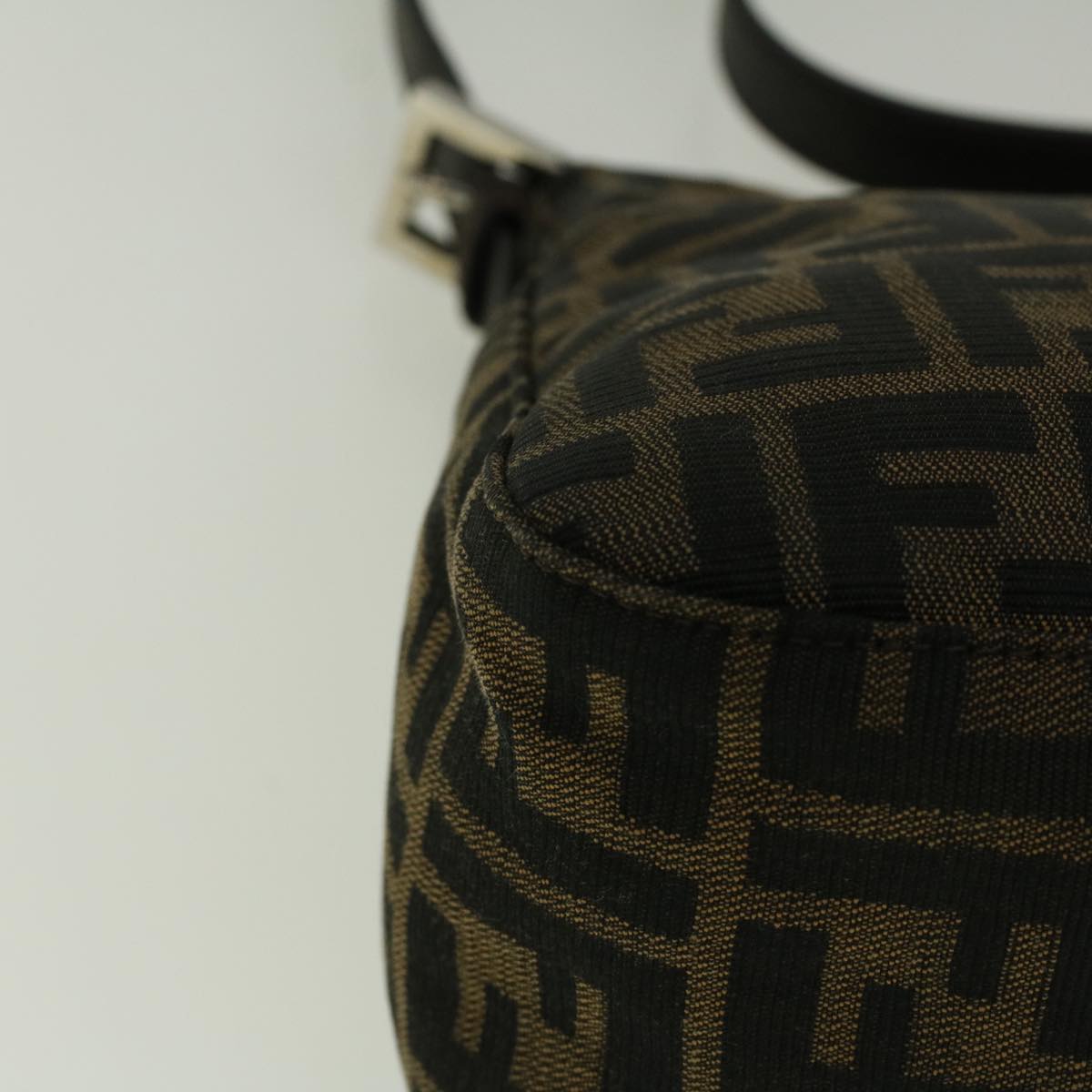 FENDI Zucca Canvas Mamma Baguette Shoulder Bag Brown fm2915