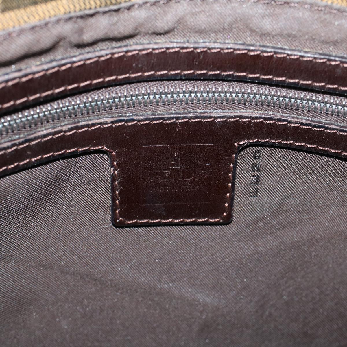 FENDI Zucca Canvas Mamma Baguette Shoulder Bag Brown fm2915
