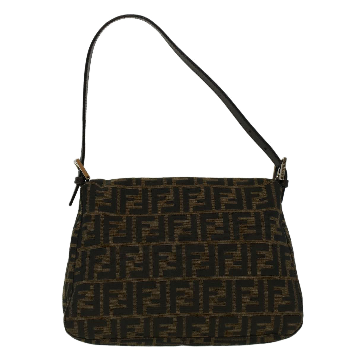 FENDI Zucca Canvas Mamma Baguette Shoulder Bag Brown fm2915
