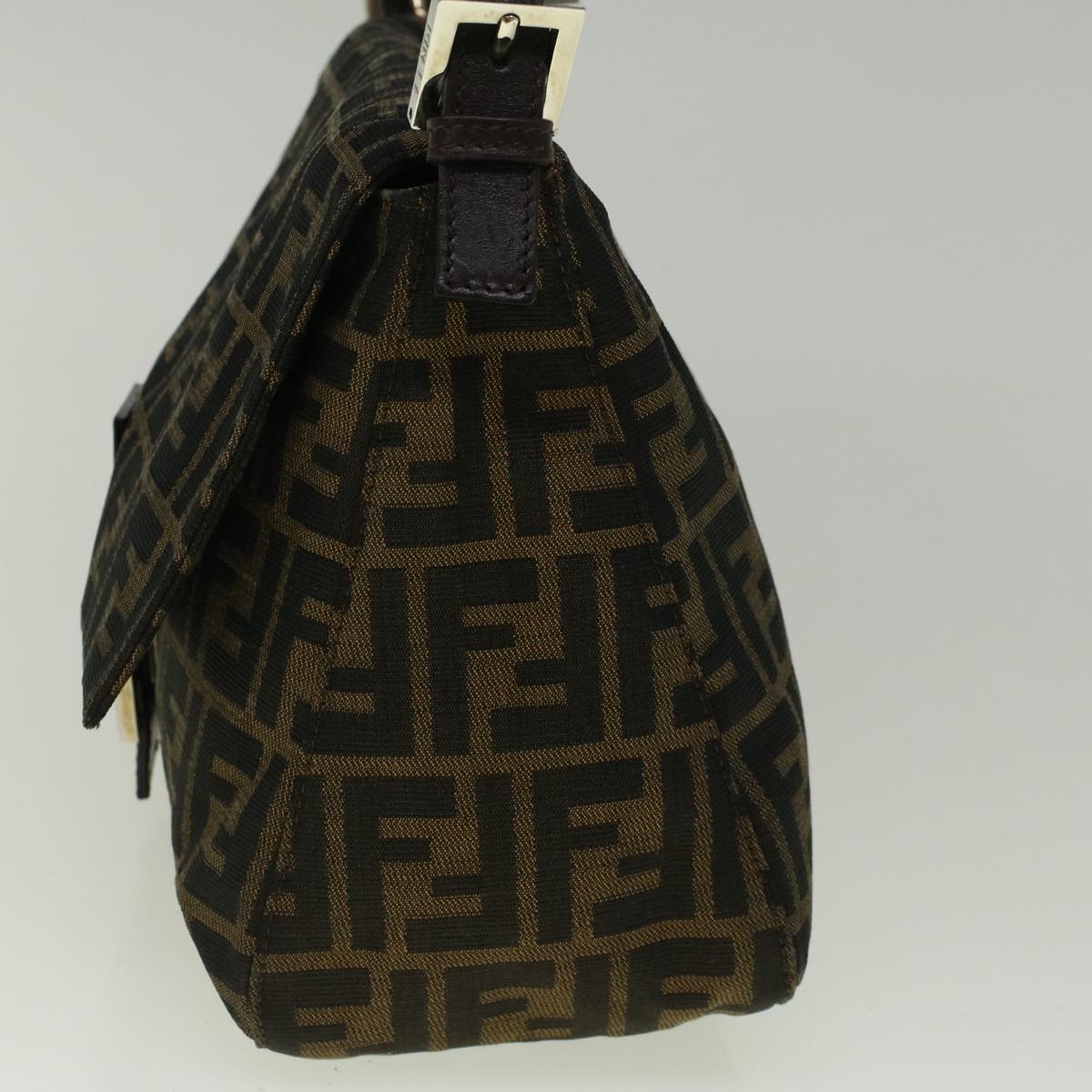 FENDI Zucca Canvas Mamma Baguette Shoulder Bag Brown fm2915