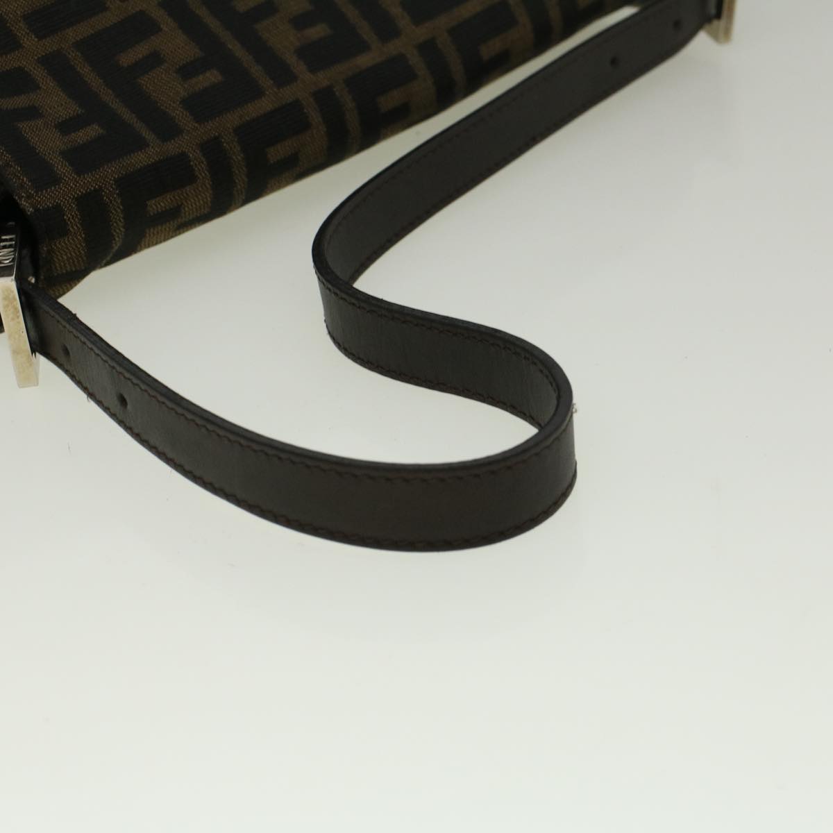 FENDI Zucca Canvas Mamma Baguette Shoulder Bag Brown fm2915