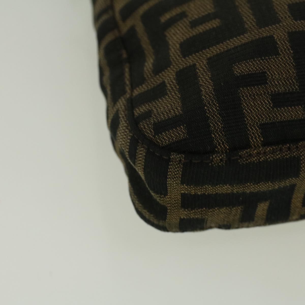 FENDI Zucca Canvas Mamma Baguette Hand Bag Brown fm2916