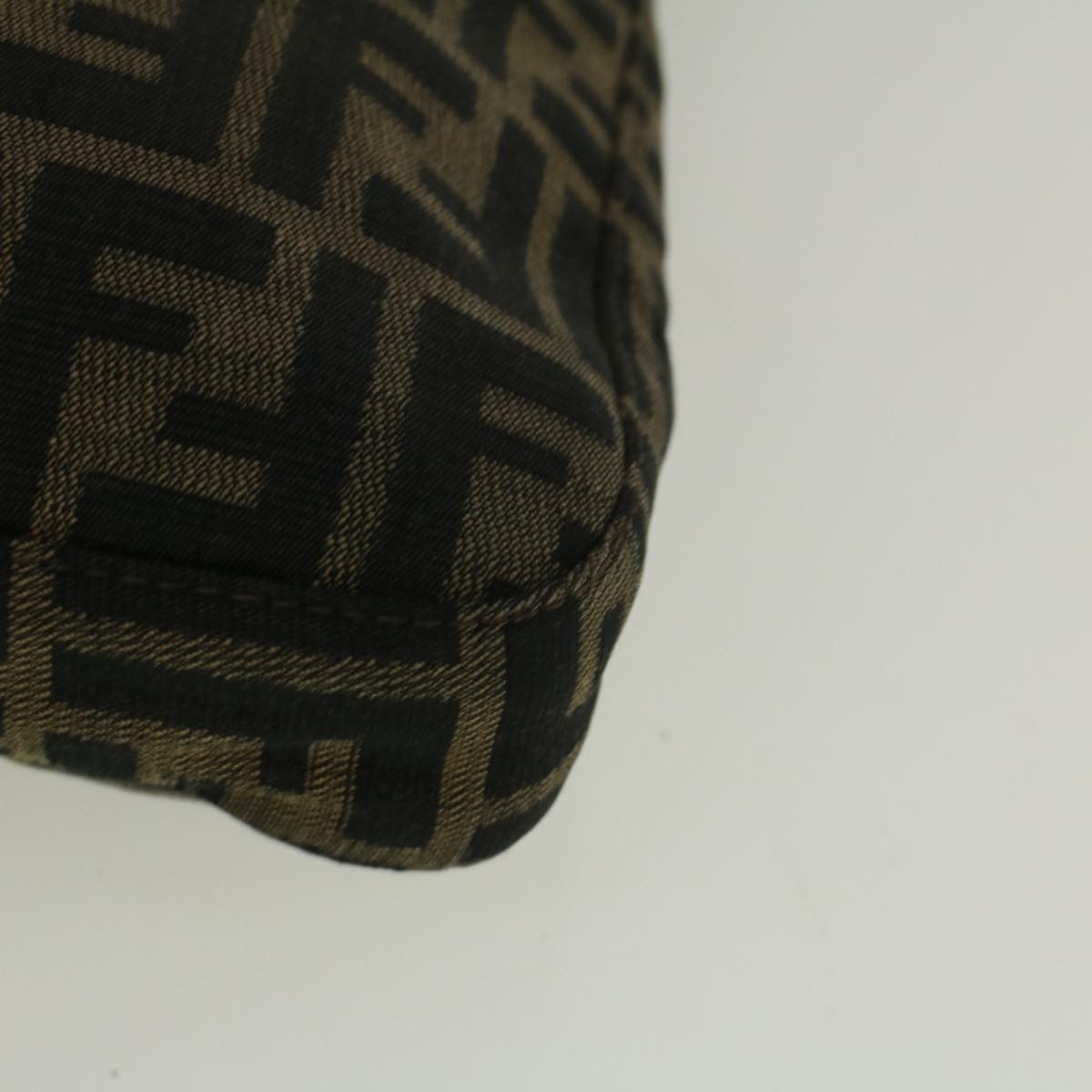FENDI Zucca Canvas Mamma Baguette Hand Bag Brown fm2916