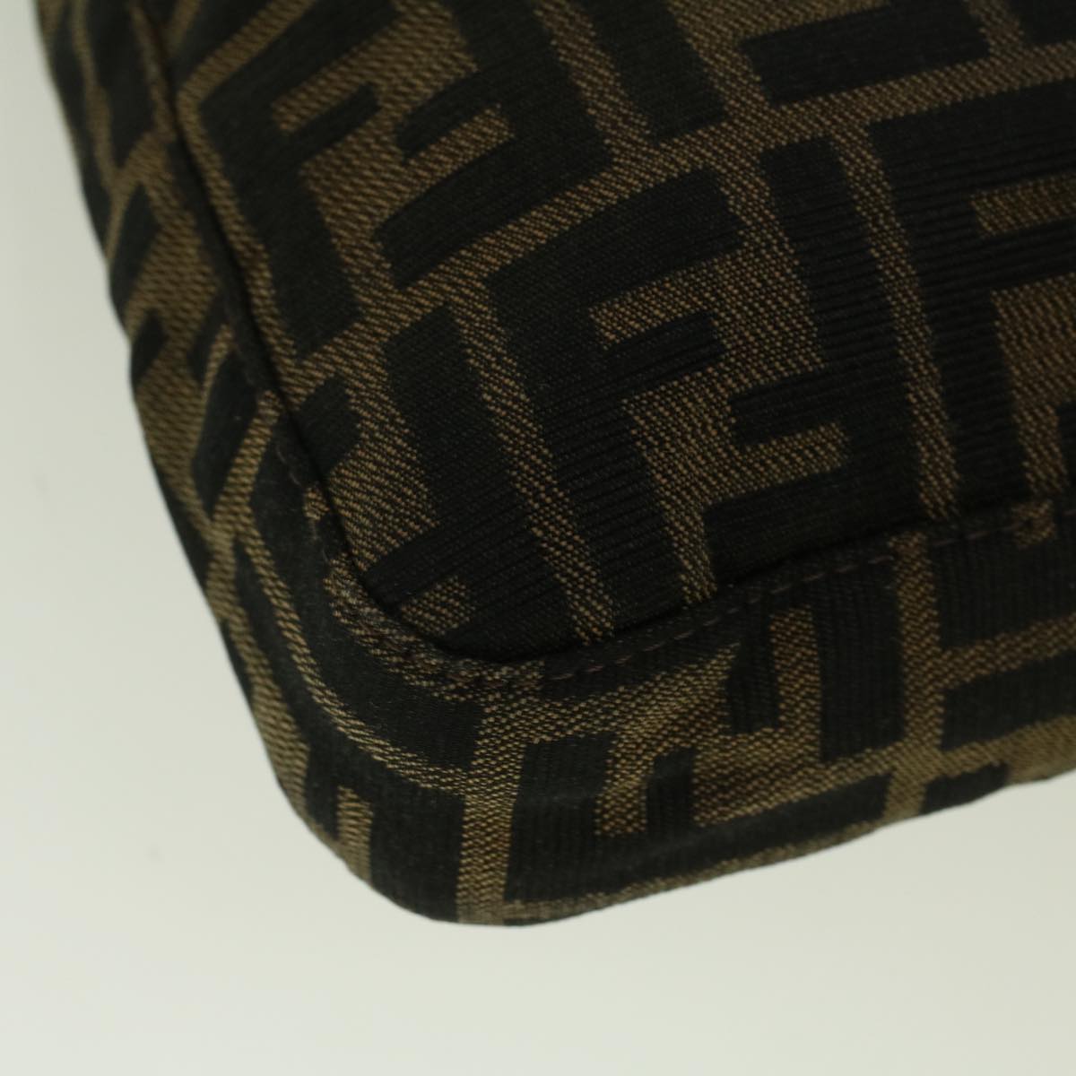 FENDI Zucca Canvas Mamma Baguette Hand Bag Brown fm2916