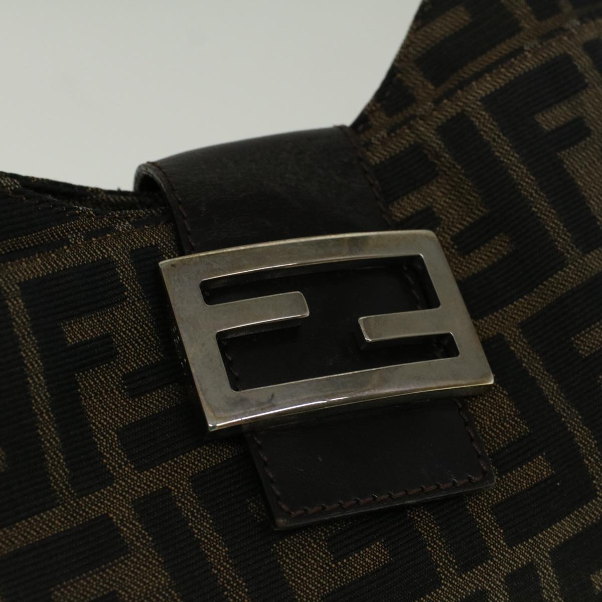 FENDI Zucca Canvas Mamma Baguette Hand Bag Brown fm2916
