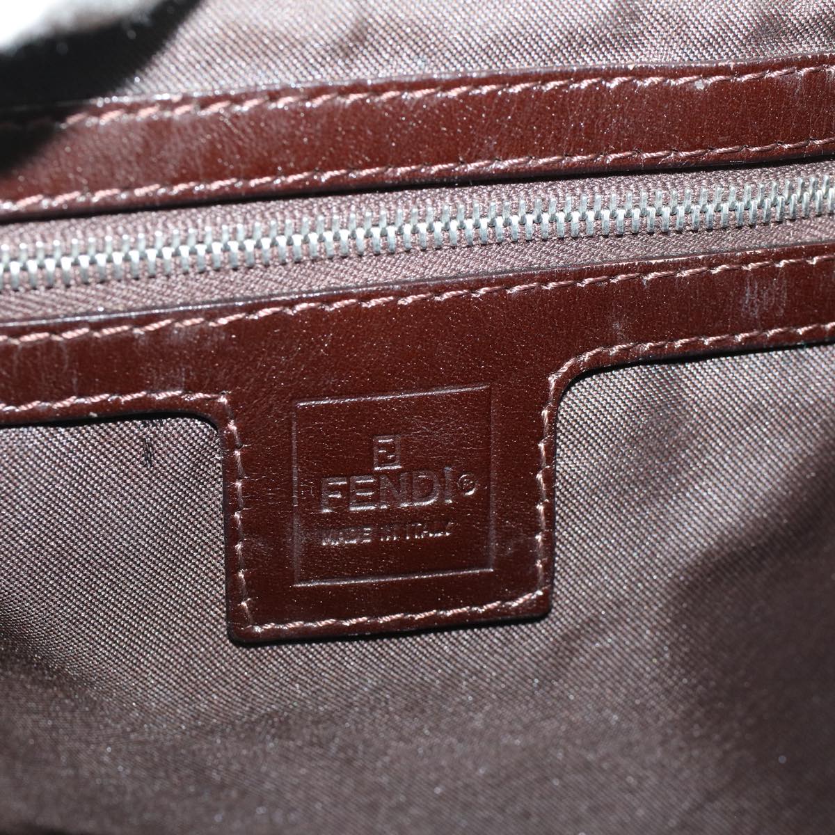 FENDI Zucca Canvas Mamma Baguette Hand Bag Brown fm2916