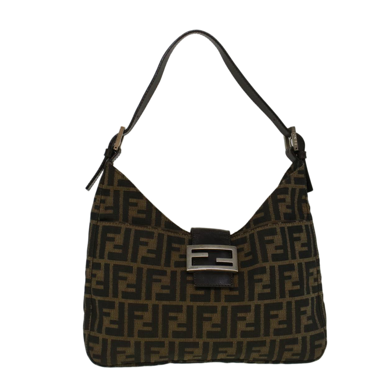 FENDI Zucca Canvas Mamma Baguette Hand Bag Brown fm2916