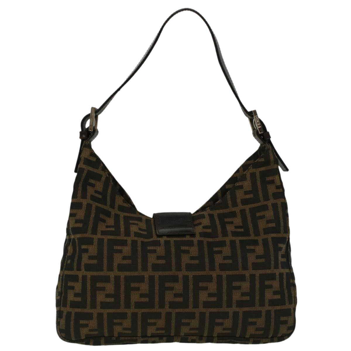 FENDI Zucca Canvas Mamma Baguette Hand Bag Brown fm2916