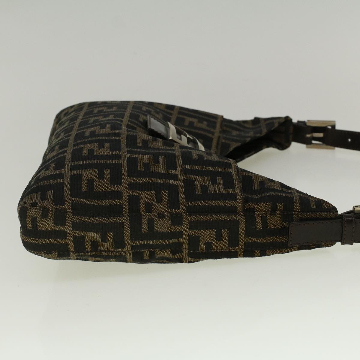 FENDI Zucca Canvas Mamma Baguette Hand Bag Brown fm2916