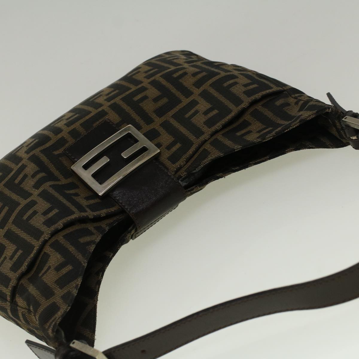 FENDI Zucca Canvas Mamma Baguette Hand Bag Brown fm2916