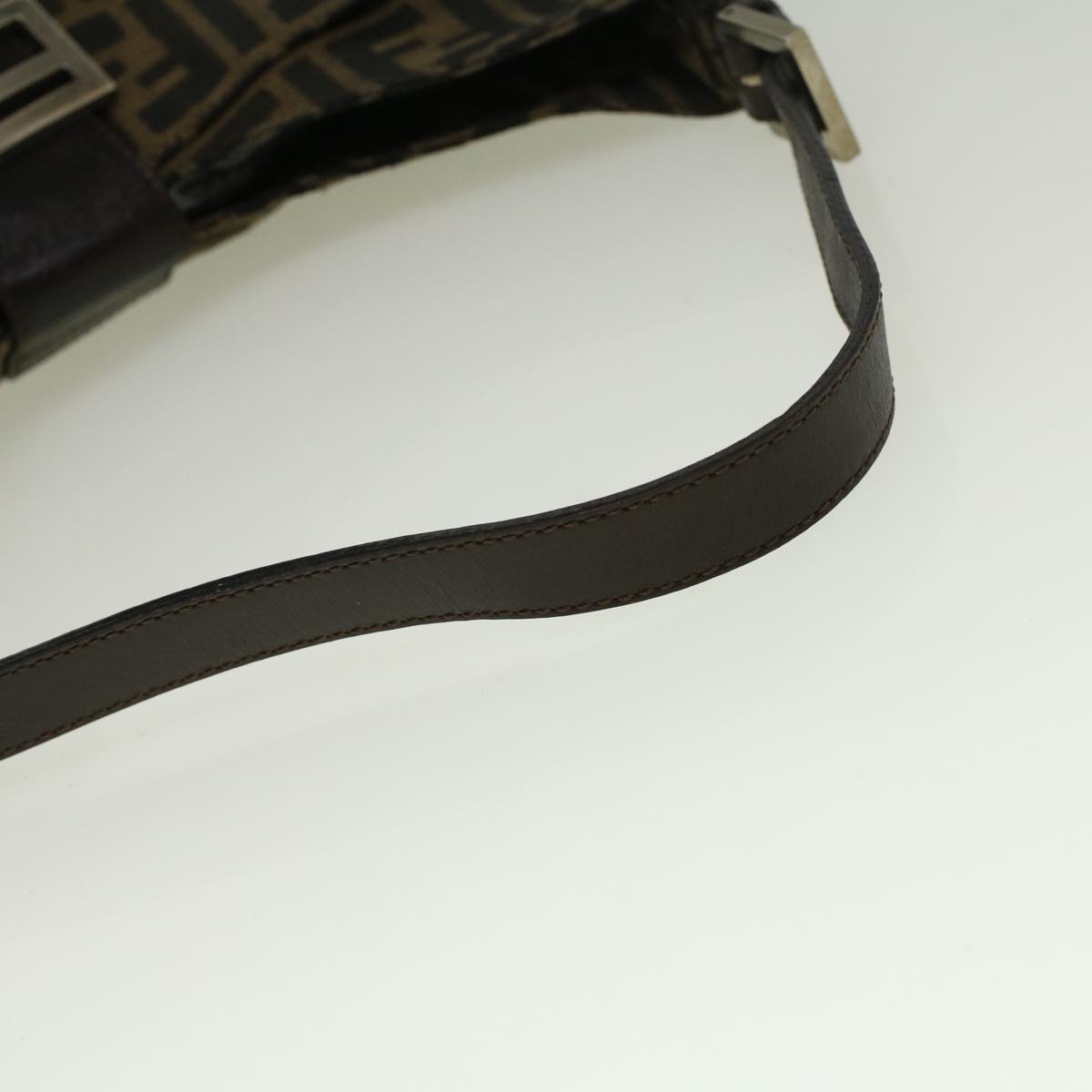 FENDI Zucca Canvas Mamma Baguette Hand Bag Brown fm2916