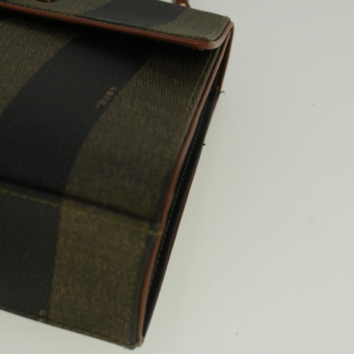 FENDI Pecan Canvas Hand Bag Coated Canvas 2way Brown fm2917