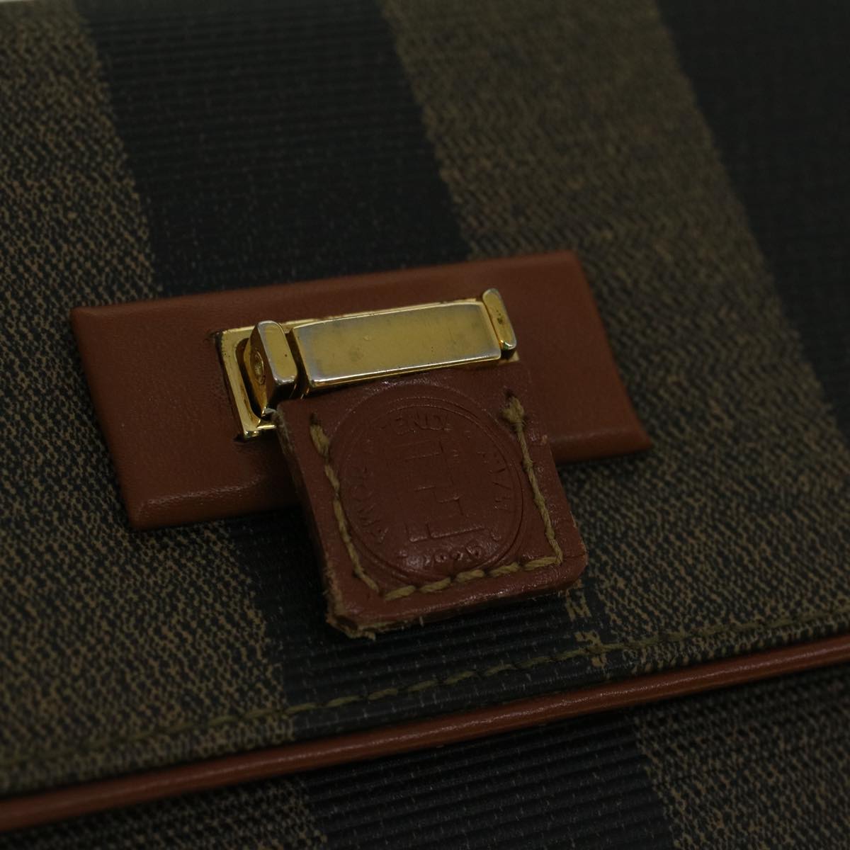 FENDI Pecan Canvas Hand Bag Coated Canvas 2way Brown fm2917