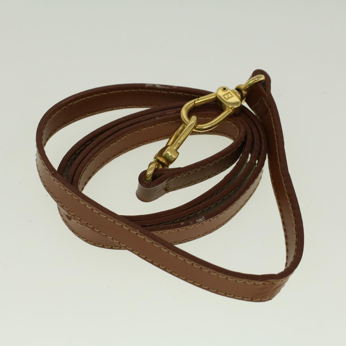 FENDI Pecan Canvas Hand Bag Coated Canvas 2way Brown fm2917
