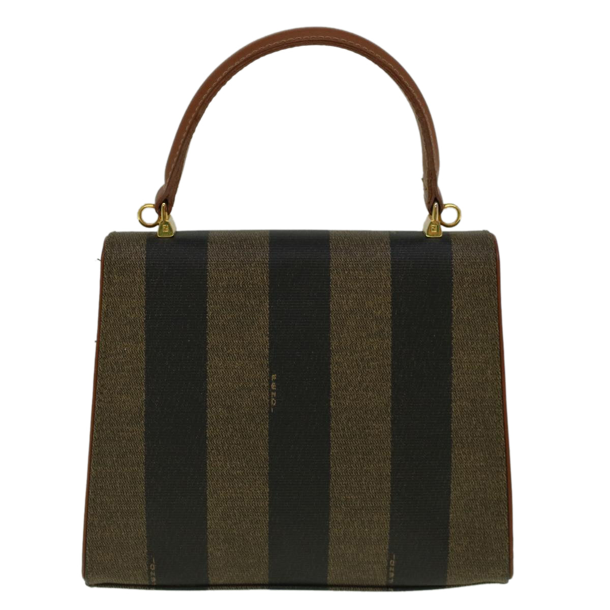 FENDI Pecan Canvas Hand Bag Coated Canvas 2way Brown fm2917