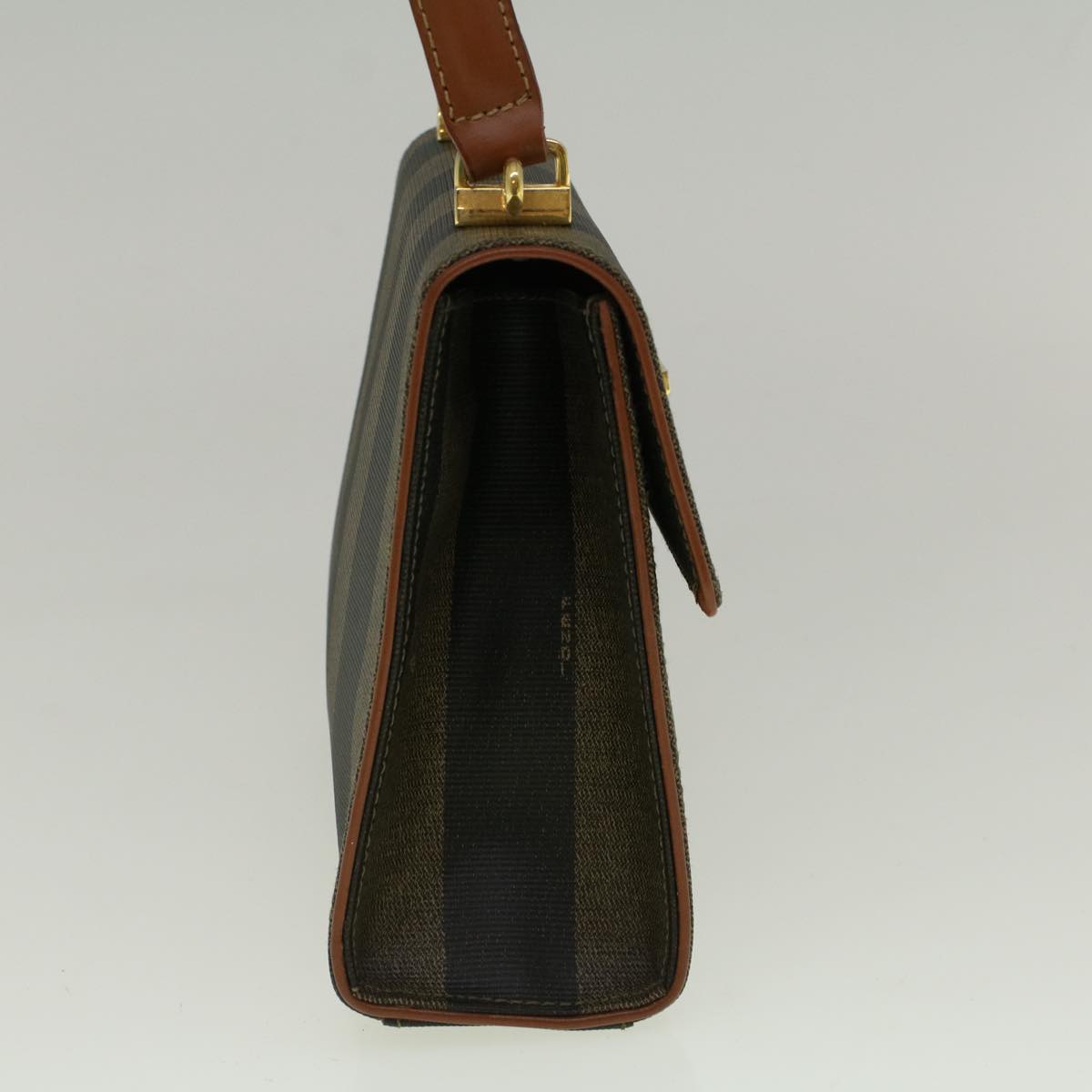 FENDI Pecan Canvas Hand Bag Coated Canvas 2way Brown fm2917