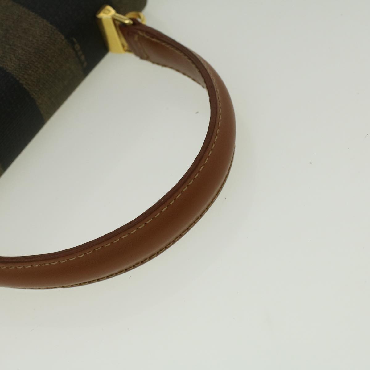 FENDI Pecan Canvas Hand Bag Coated Canvas 2way Brown fm2917