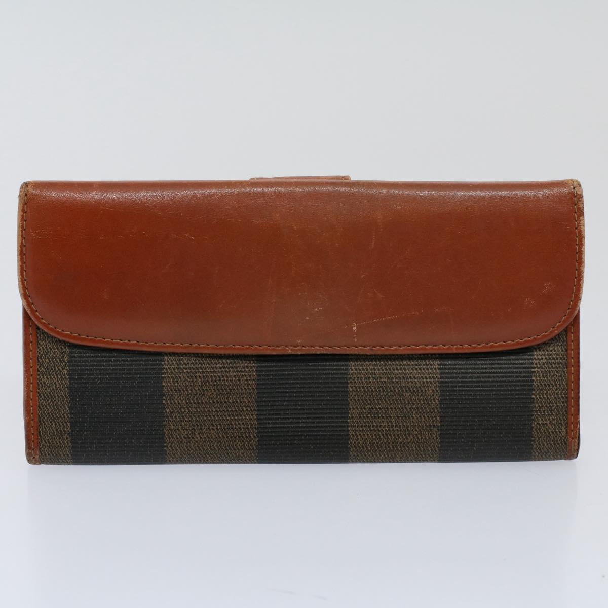 FENDI Zucchino Pequin Canvas Wallet Nylon 9Set Beige Black fm2985