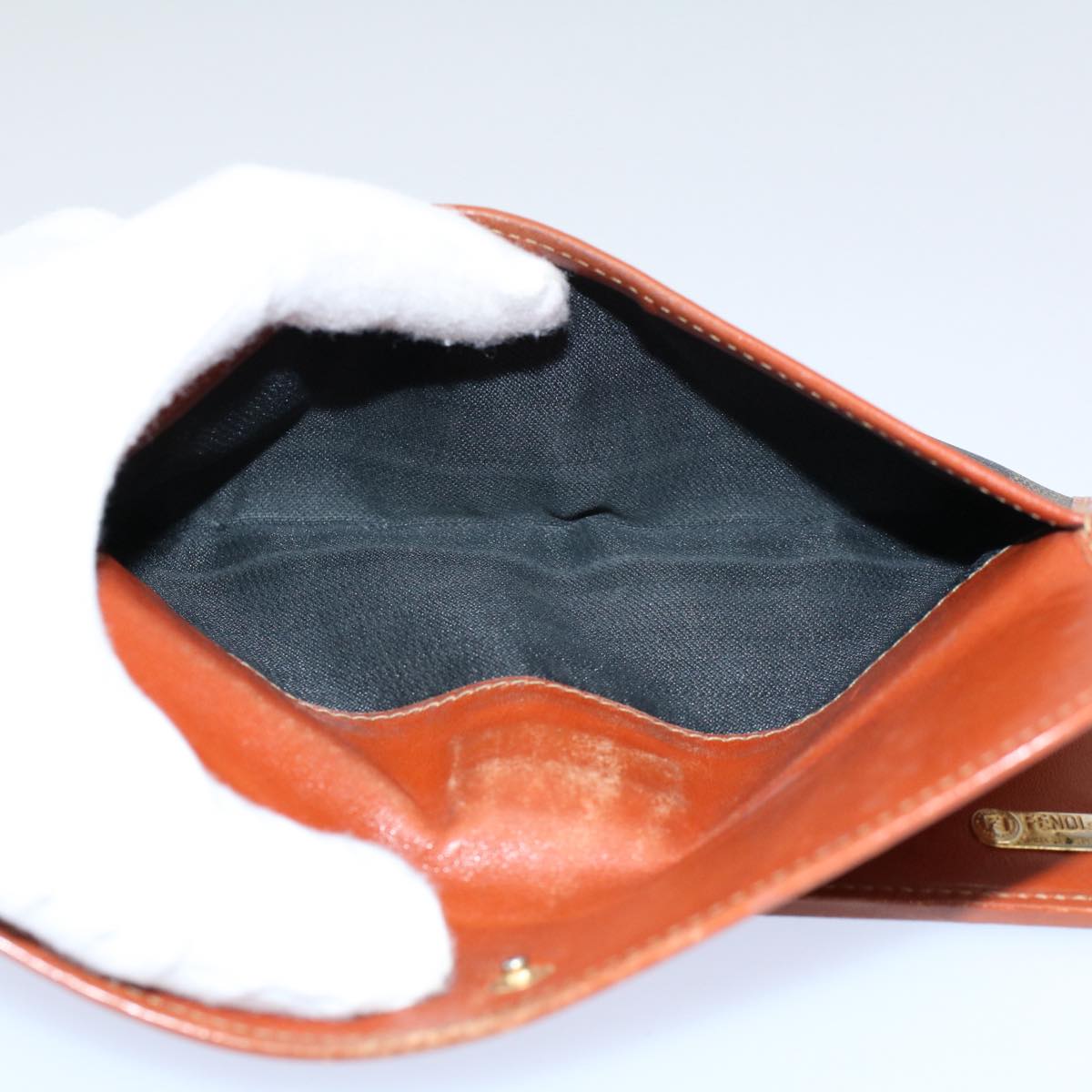 FENDI Zucchino Pequin Canvas Wallet Nylon 9Set Beige Black fm2985