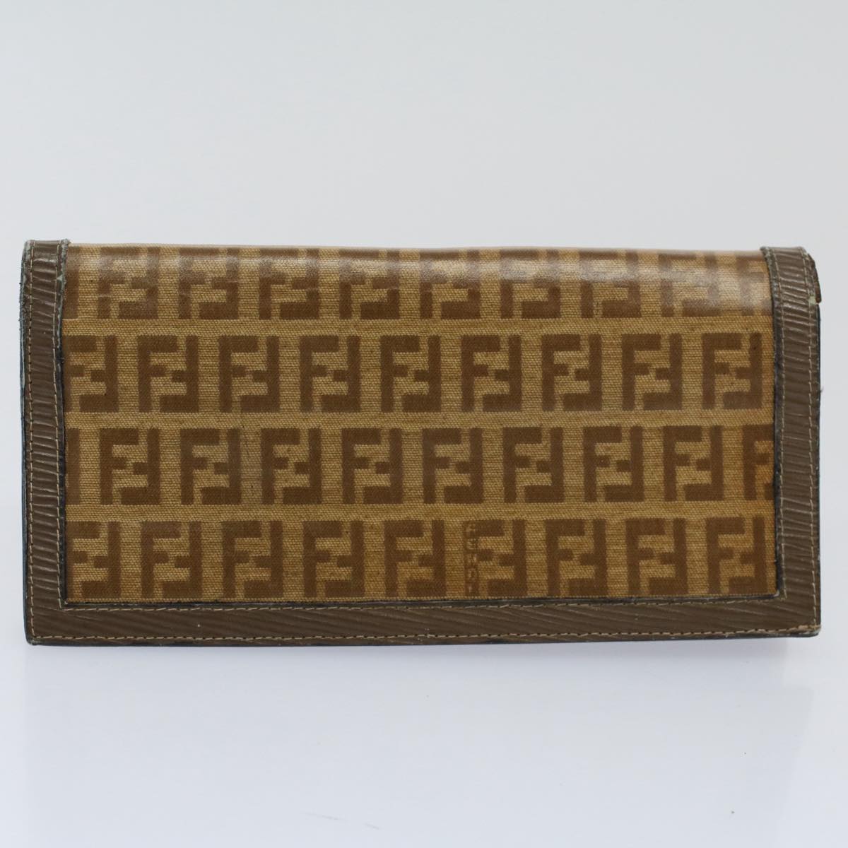 FENDI Zucchino Pequin Canvas Wallet Nylon 9Set Beige Black fm2985