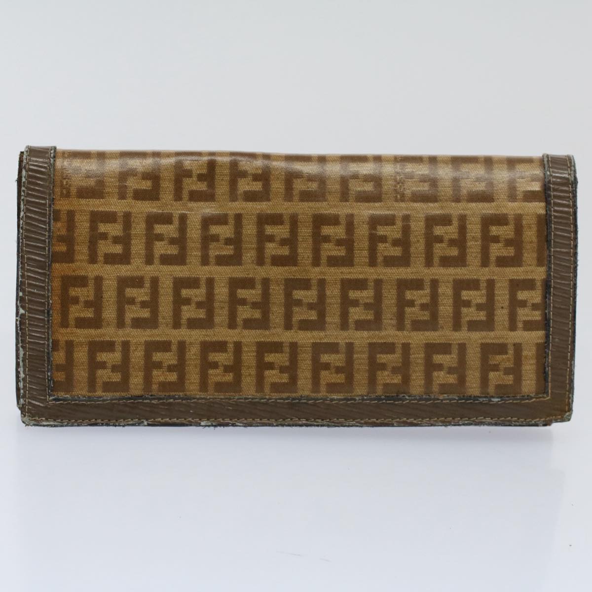 FENDI Zucchino Pequin Canvas Wallet Nylon 9Set Beige Black fm2985