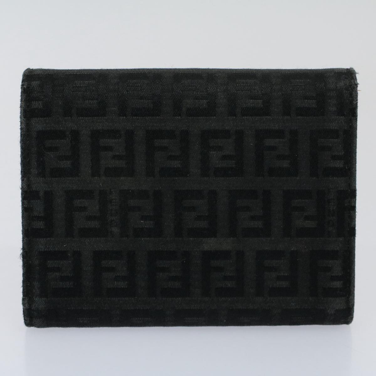 FENDI Zucchino Pequin Canvas Wallet Nylon 9Set Beige Black fm2985