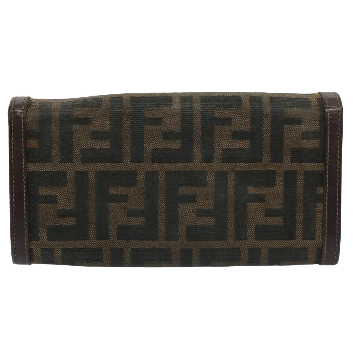 FENDI Zucchino Pequin Canvas Wallet Nylon 9Set Beige Black fm2985