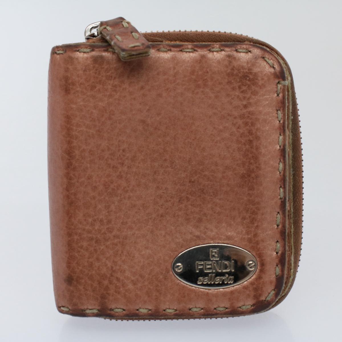 FENDI Zucchino Pequin Canvas Wallet Nylon 9Set Beige Black fm2985