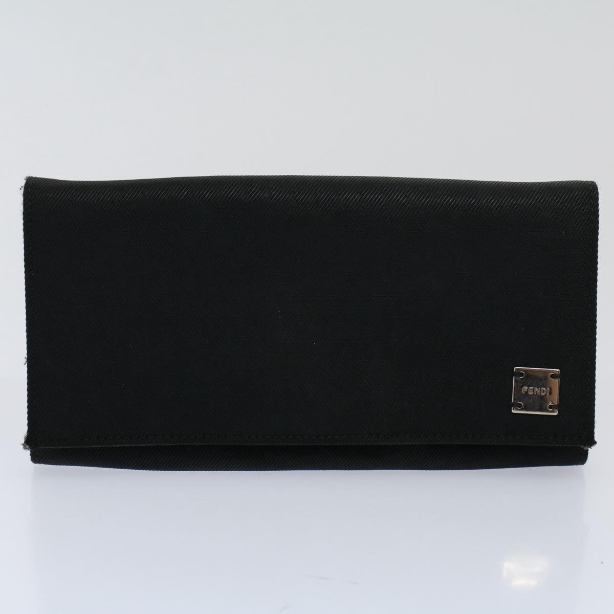 FENDI Zucchino Pequin Canvas Wallet Nylon 9Set Beige Black fm2985