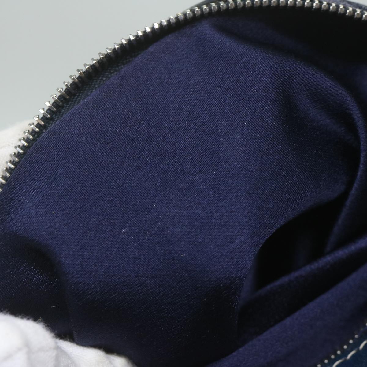 FENDI Zucchino Canvas Shoulder Bag Navy fm3014